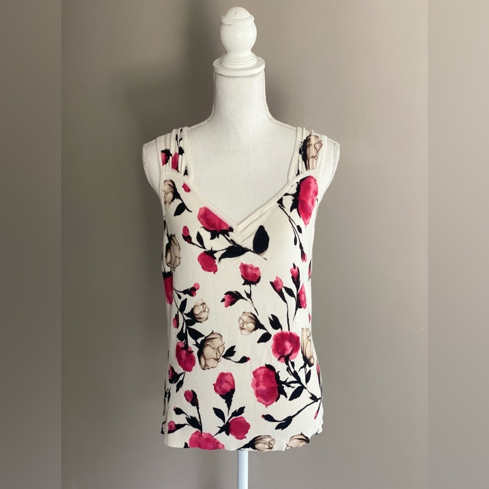 WHBM Floral Sleeveless Sweater